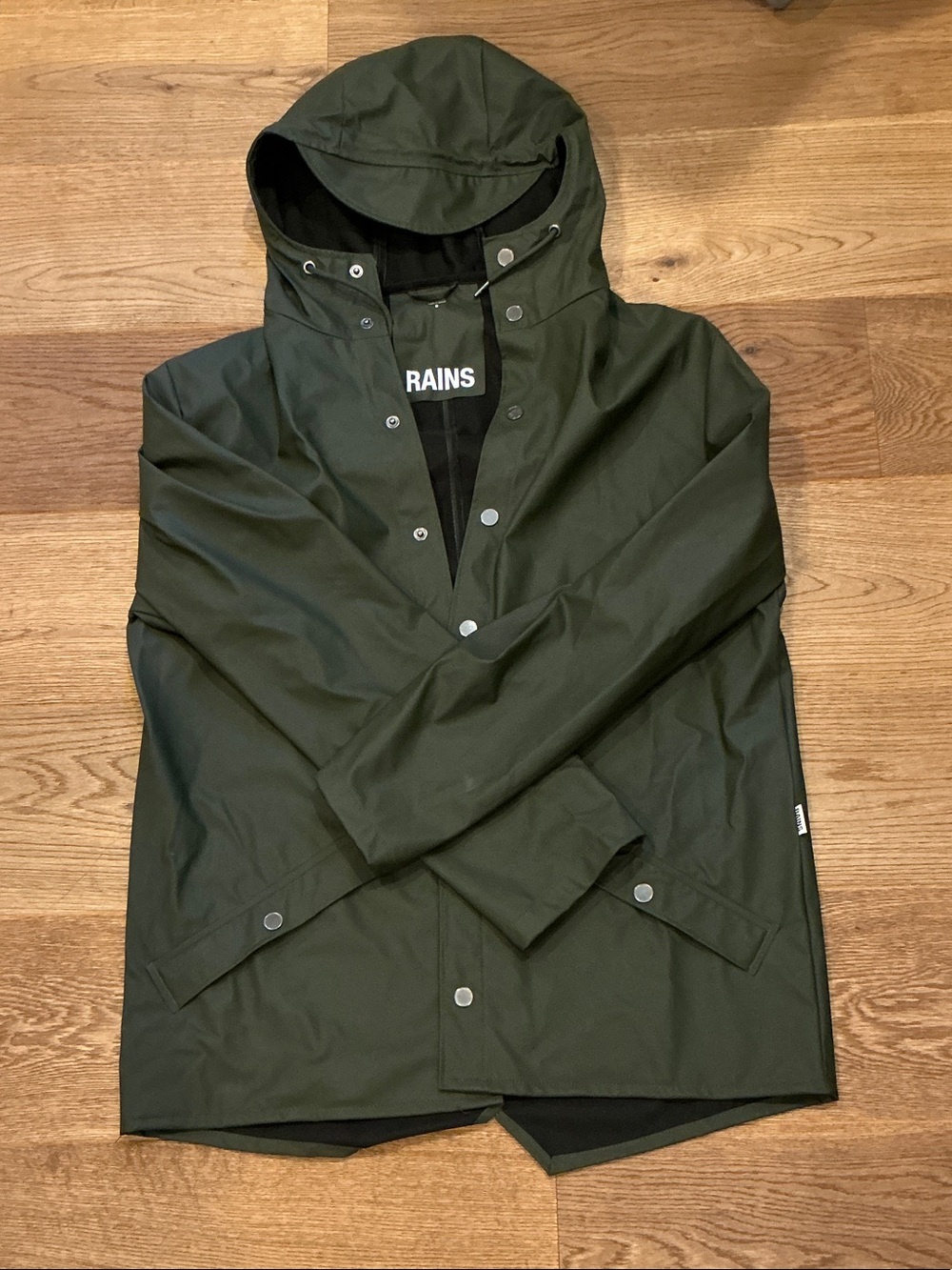 Rains Men's Hooded Raincoat in Olive